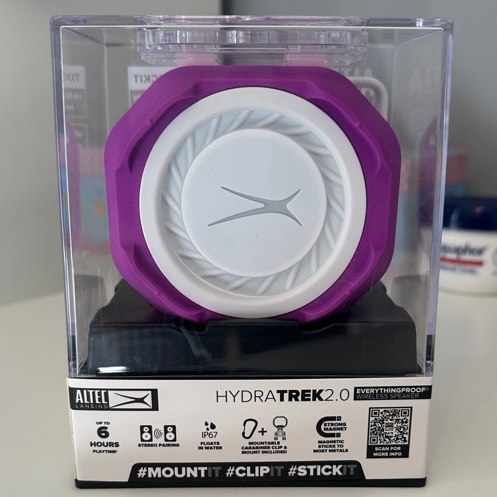 Altec Lansing HydraTREK 2.0 Portable Speaker - Purple and White